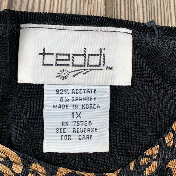 Vintage Teddi Brand Top Tiger Woven Design Sz. 1X - Picture 3 of 8